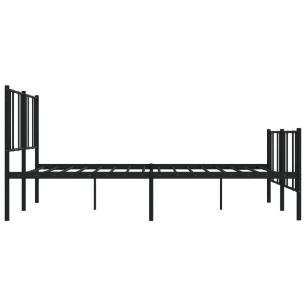 vidaXL Metal Bed Frame with Headboard and Footboard Black 76"x79.9" King - Image 7