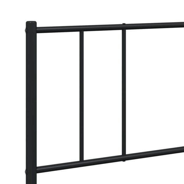 vidaXL Metal Bed Frame with Headboard and Footboard Black 76"x79.9" King - Image 9