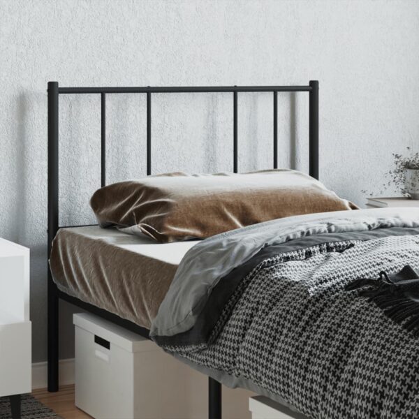 vidaXL Metal Headboard Black 39.4" - Image 3