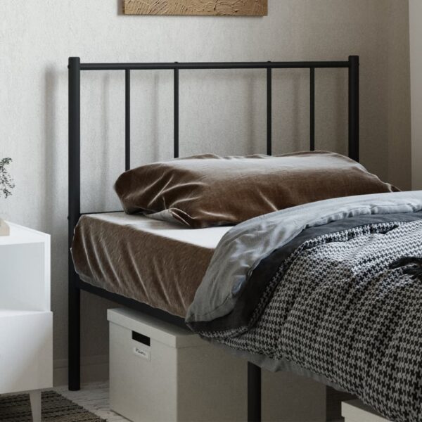 vidaXL Metal Headboard Black 39.4"