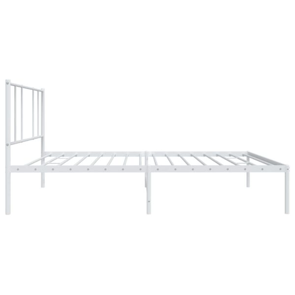 vidaXL Metal Bed Frame with Headboard White 39.4"x74.8" Twin - Image 7