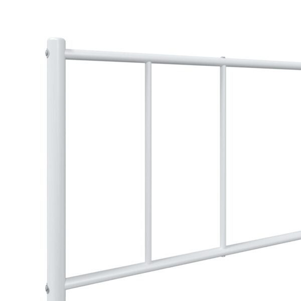 vidaXL Metal Bed Frame with Headboard White 39.4"x74.8" Twin - Image 9