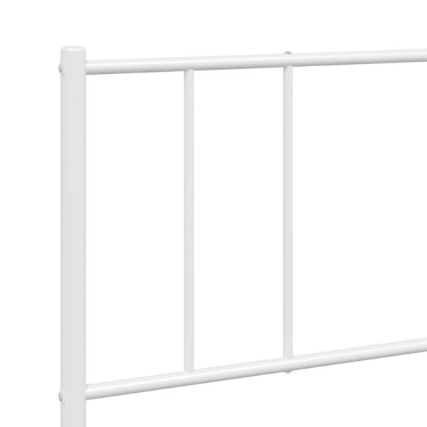 vidaXL Metal Bed Frame with Headboard White 72"x83.9" California King - Image 9