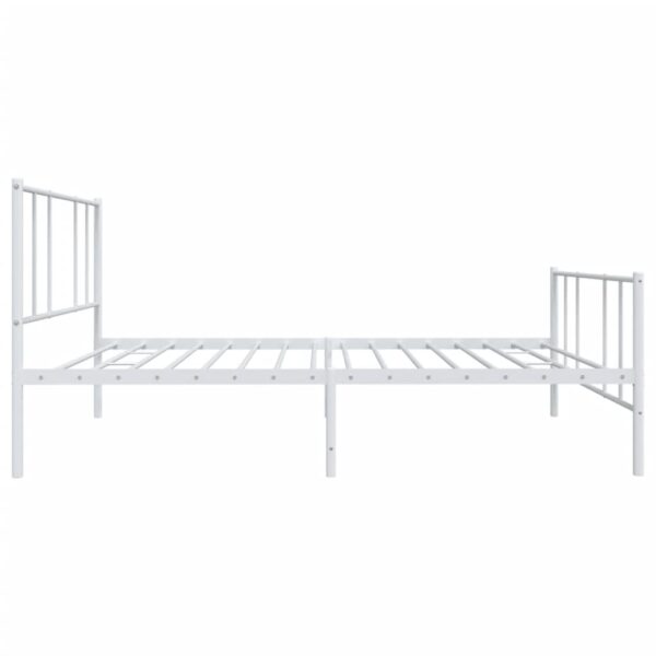 vidaXL Metal Bed Frame with Headboard and Footboard White 39.4"x74.8" Twin - Image 7