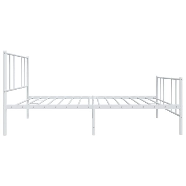 vidaXL Metal Bed Frame with Headboard and Footboard White 39.4"x78.7" - Image 7