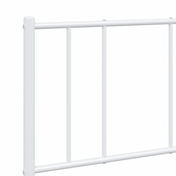 vidaXL Metal Bed Frame with Headboard and Footboard White 53.9"x74.8" Full - Image 9