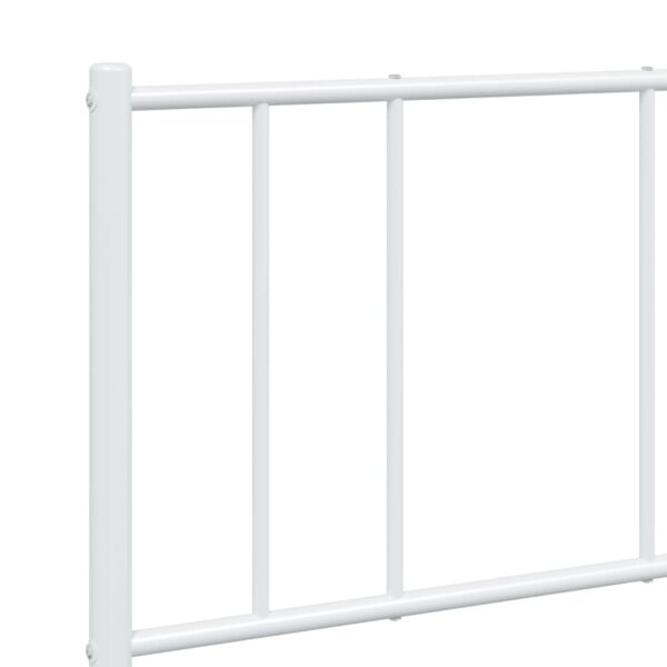 vidaXL Metal Bed Frame with Headboard and Footboard White 59.8"x78.7" - Image 9