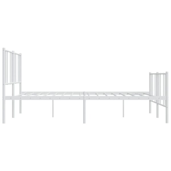 vidaXL Metal Bed Frame with Headboard&Footboard White 72"x83.9" California King - Image 7