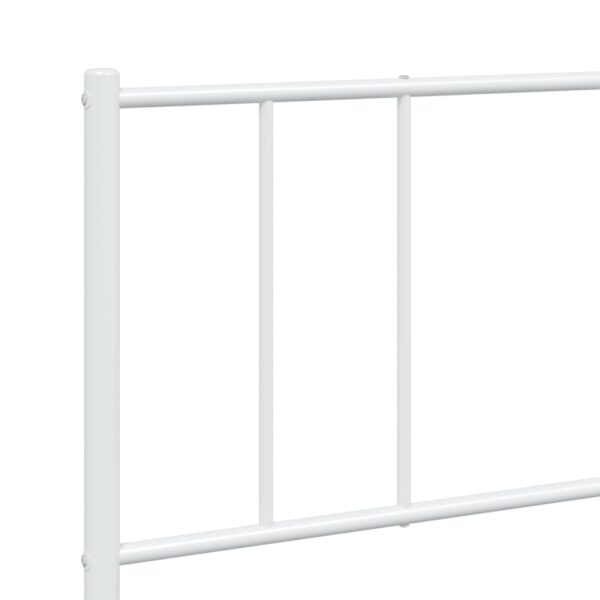 vidaXL Metal Bed Frame with Headboard&Footboard White 72"x83.9" California King - Image 9