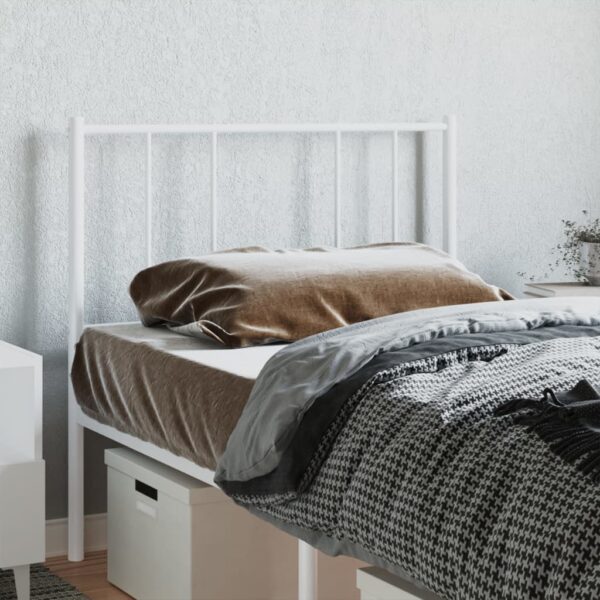 vidaXL Metal Headboard White 39.4" - Image 3