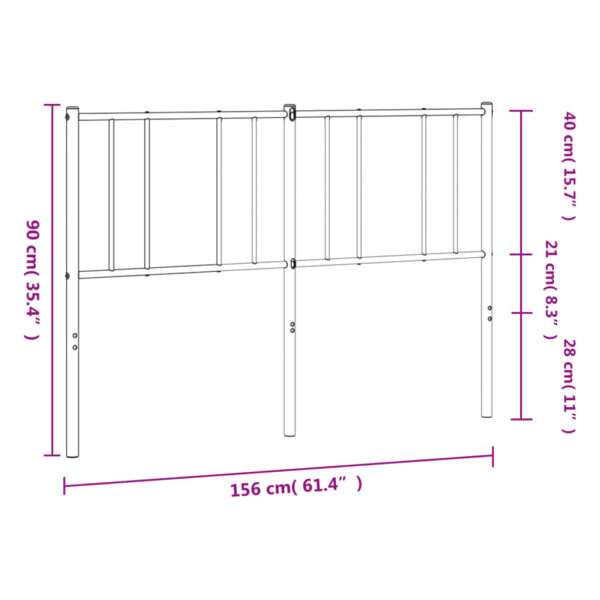 vidaXL Metal Headboard White 59.1" - Image 8