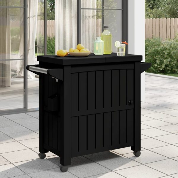 vidaXL 3-in-1 Serving Cart Black Polypropylene - Image 3