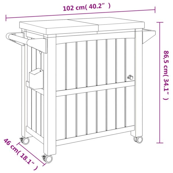 vidaXL 3-in-1 Serving Cart Black Polypropylene - Image 8