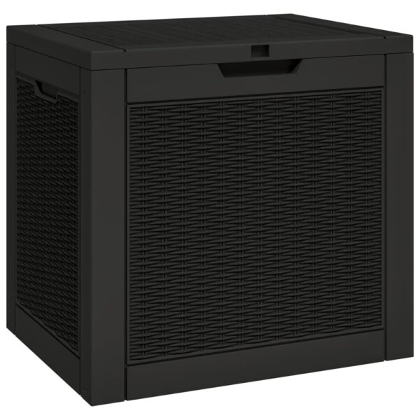 vidaXL Patio Storage Box Black 21.9"x16.9"x20.9" Polypropylene - Image 2