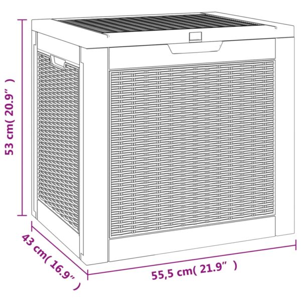 vidaXL Patio Storage Box Black 21.9"x16.9"x20.9" Polypropylene - Image 8