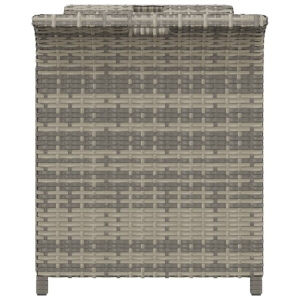 vidaXL Patio Bench with Cushion Gray 45.7"x18.1"x22.4" Poly Rattan - Image 4