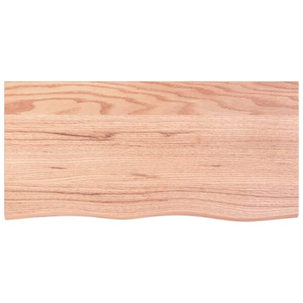 vidaXL Wall Shelf Light Brown 39.4"x19.7"x(0.8"-1.6") Treated Solid Wood Oak - Image 3