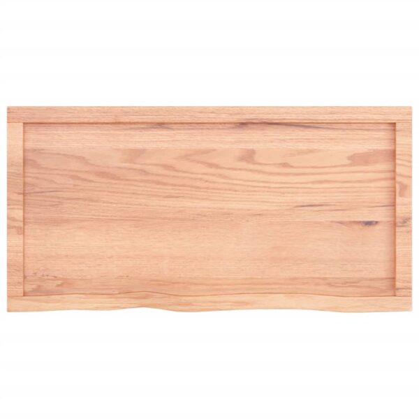 vidaXL Wall Shelf Light Brown 39.4"x19.7"x(0.8"-1.6") Treated Solid Wood Oak - Image 5