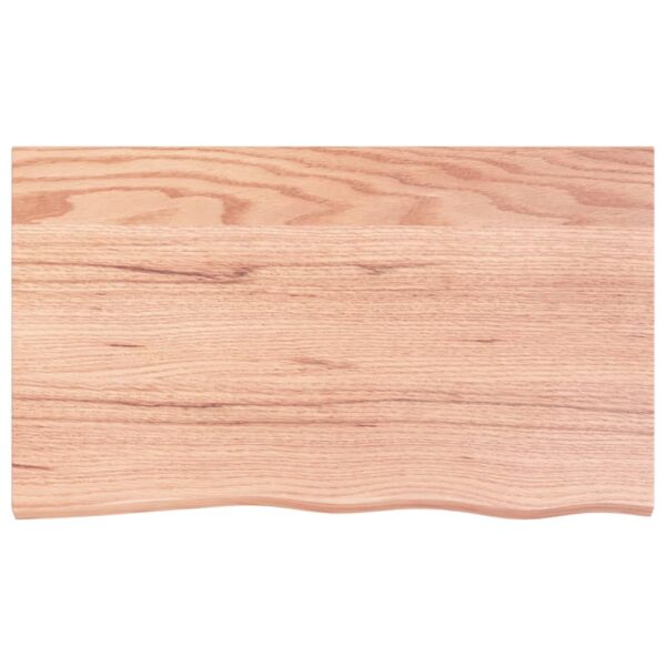 vidaXL Wall Shelf Light Brown 39.4"x23.6"x(0.8"-1.6") Treated Solid Wood Oak - Image 3