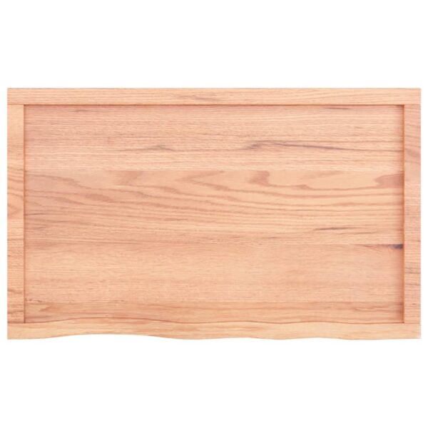 vidaXL Wall Shelf Light Brown 39.4"x23.6"x(0.8"-1.6") Treated Solid Wood Oak - Image 4