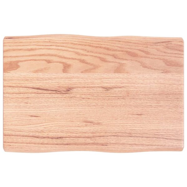 vidaXL Table Top Light Brown 23.6"x15.7"x(0.8"-1.6") Treated Solid Wood Live Edge - Image 2