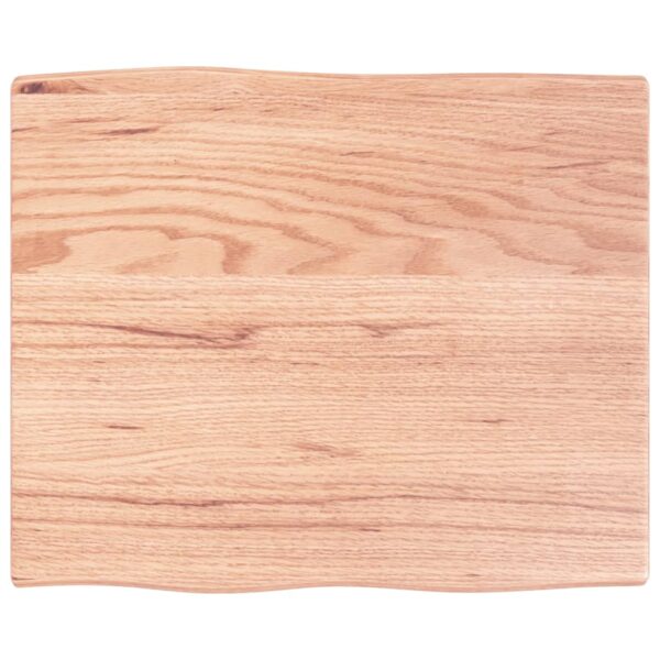 vidaXL Table Top Light Brown 23.6"x19.7"x0.8" Treated Solid Wood Oak Live Edge - Image 2