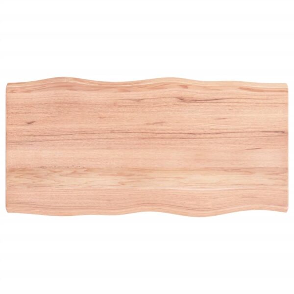 vidaXL Table Top Light Brown 31.5"x15.7"x(0.8"-1.6") Treated Solid Wood Live Edge - Image 2