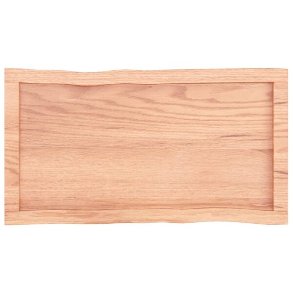 vidaXL Table Top Light Brown 31.5"x15.7"x(0.8"-1.6") Treated Solid Wood Live Edge - Image 5