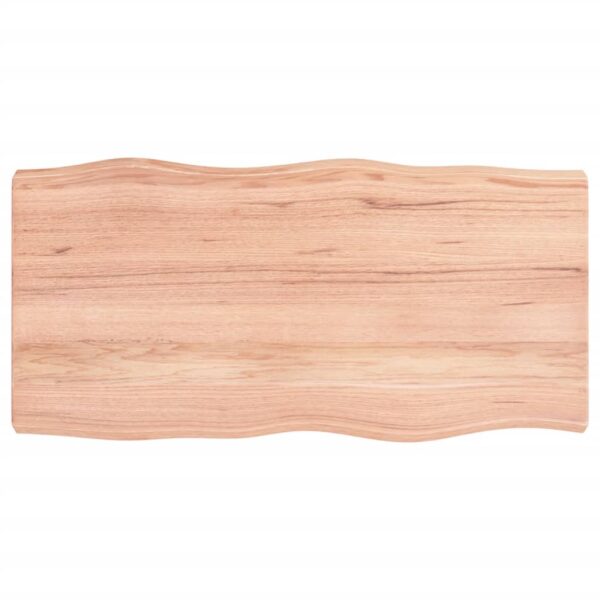 vidaXL Table Top Light Brown 31.5"x15.7"x(0.8"-2.4") Treated Solid Wood Live Edge - Image 2