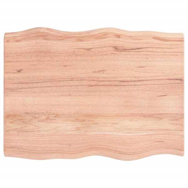 vidaXL Table Top Light Brown 31.5"x23.6"x(0.8"-1.6") Treated Solid Wood Live Edge - Image 2