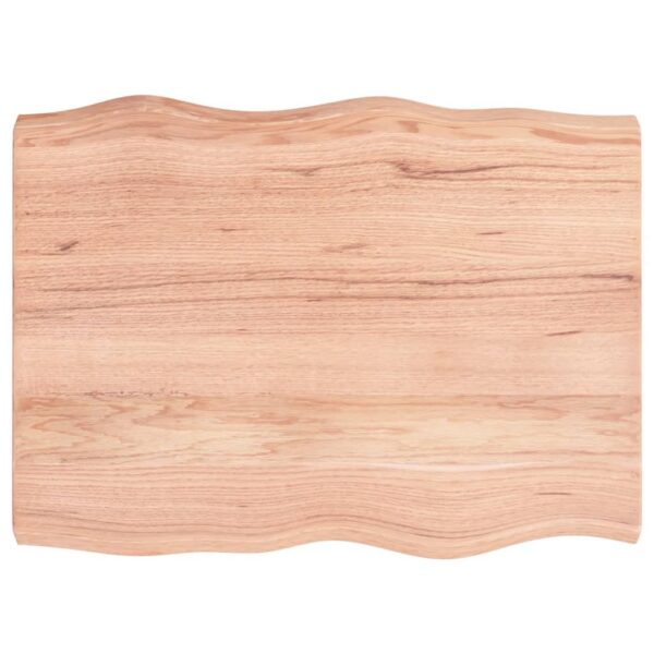 vidaXL Table Top Light Brown 31.5"x23.6"x(0.8"-2.4") Treated Solid Wood Live Edge - Image 2