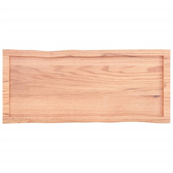 vidaXL Table Top Light Brown 39.4"x15.7"x(0.8"-2.4") Treated Solid Wood Live Edge - Image 5