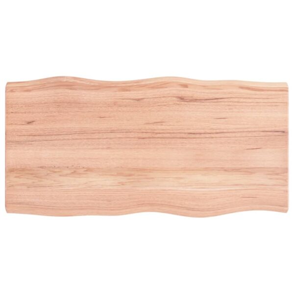 vidaXL Table Top Light Brown 39.4"x19.7"x(0.8"-1.6") Treated Solid Wood Live Edge - Image 2