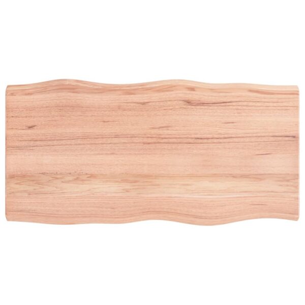 vidaXL Table Top Light Brown 39.4"x19.7"x(0.8"-2.4") Treated Solid Wood Live Edge - Image 2