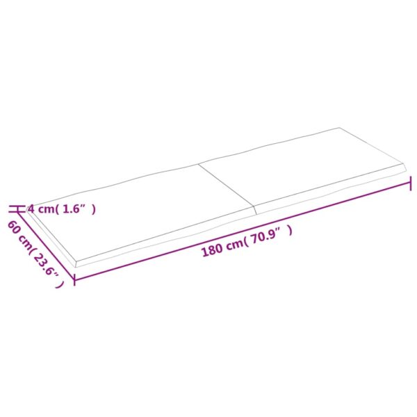 vidaXL Table Top Light Brown 70.9"x23.6"x(0.8"-1.6") Treated Solid Wood Live Edge - Image 10