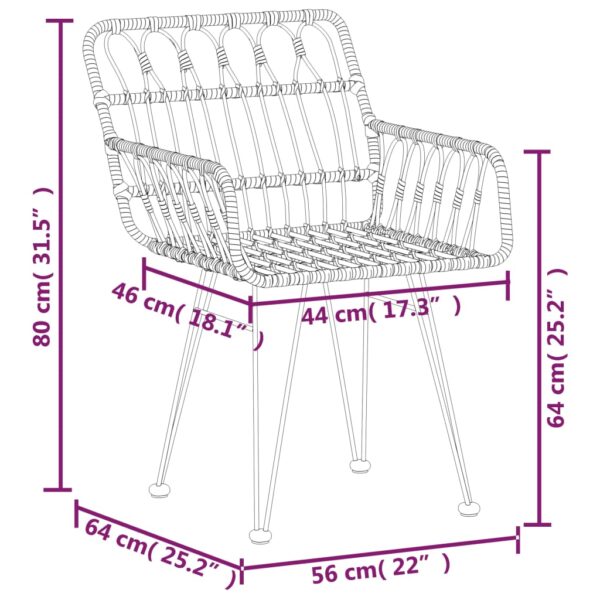 vidaXL 7 Piece Patio Dining Set Poly Rattan - Image 10