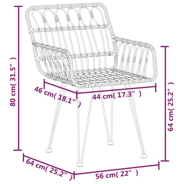 vidaXL 5 Piece Patio Dining Set Poly Rattan - Image 10