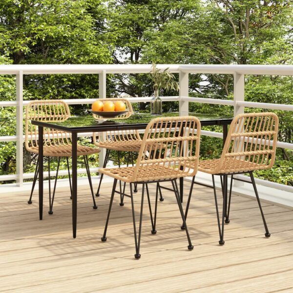 vidaXL 5 Piece Patio Dining Set Poly Rattan