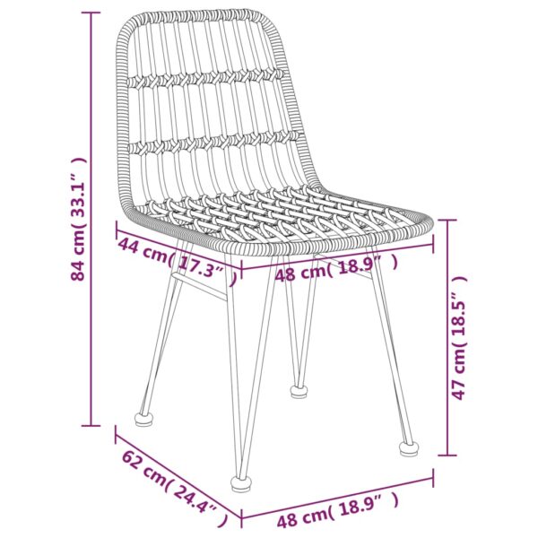 vidaXL 7 Piece Patio Dining Set Poly Rattan - Image 10