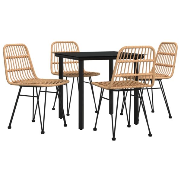 vidaXL 5 Piece Patio Dining Set Poly Rattan - Image 3