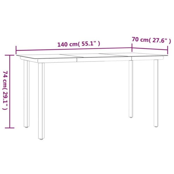 vidaXL 5 Piece Patio Dining Set Poly Rattan - Image 11