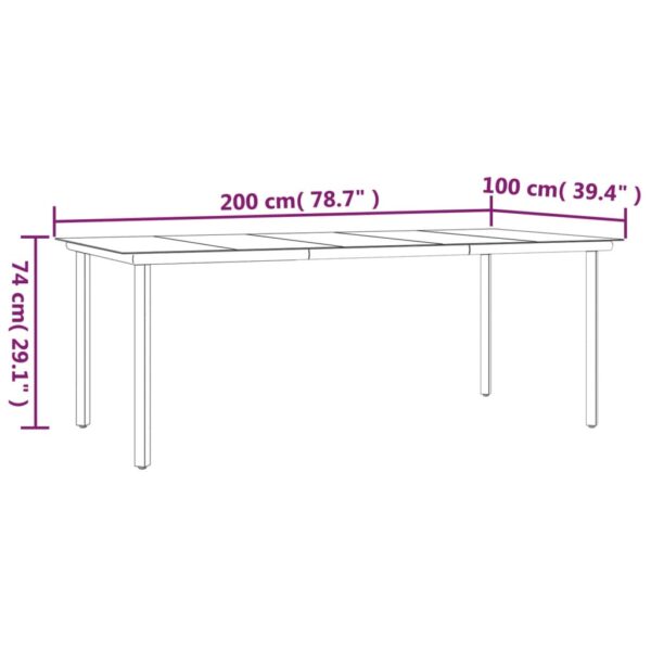 vidaXL 7 Piece Patio Dining Set Poly Rattan - Image 11