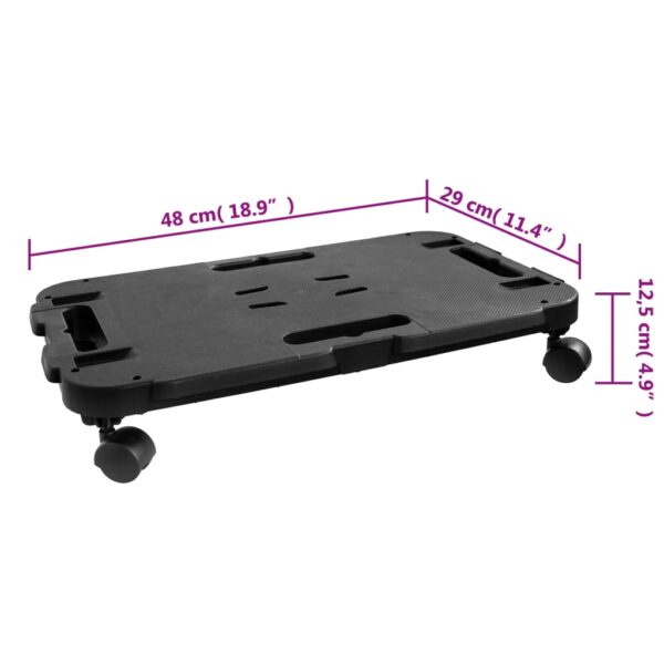 vidaXL Transport Trolley Black Polypropylene 440.9 lb - Image 8