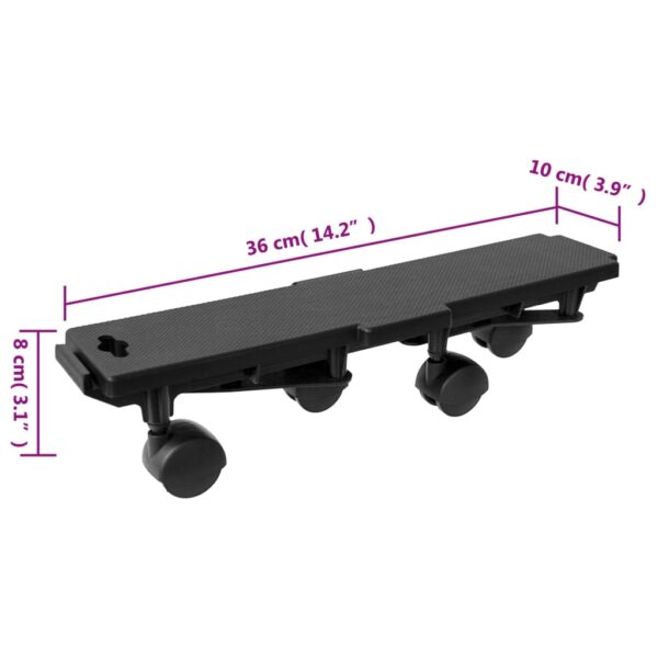 vidaXL Moving Dollies with 4 Wheels 2 pcs Black Polypropylene 374.8 lb - Image 8