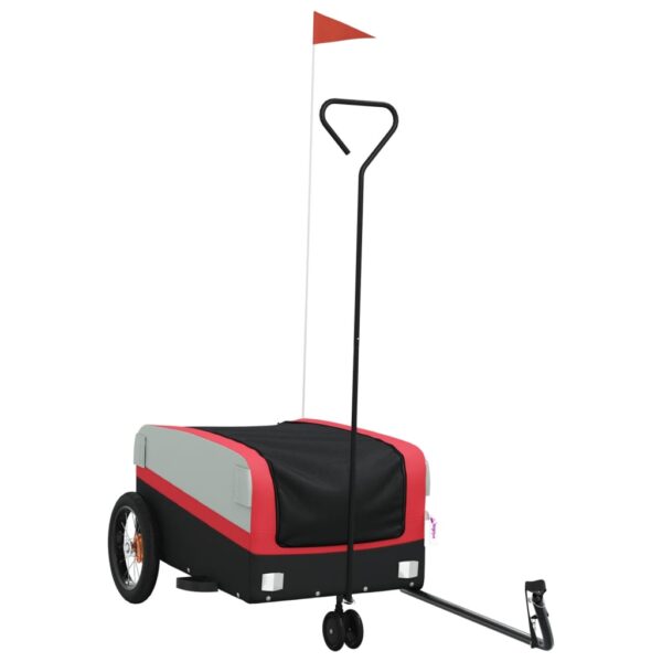 vidaXL Bike Trailer Black and Red 66.1 lb Iron - Image 2