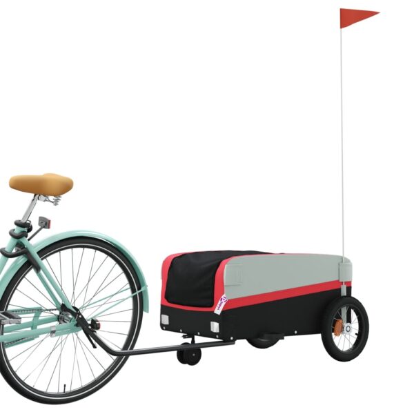 vidaXL Bike Trailer Black and Red 66.1 lb Iron - Image 3