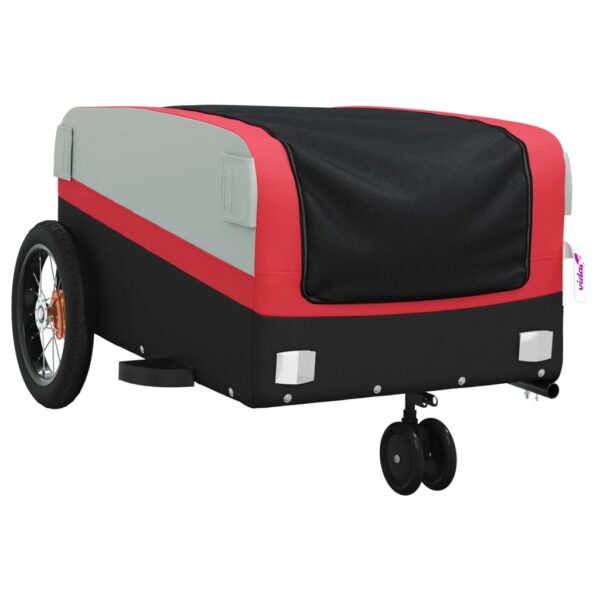 vidaXL Bike Trailer Black and Red 66.1 lb Iron - Image 4