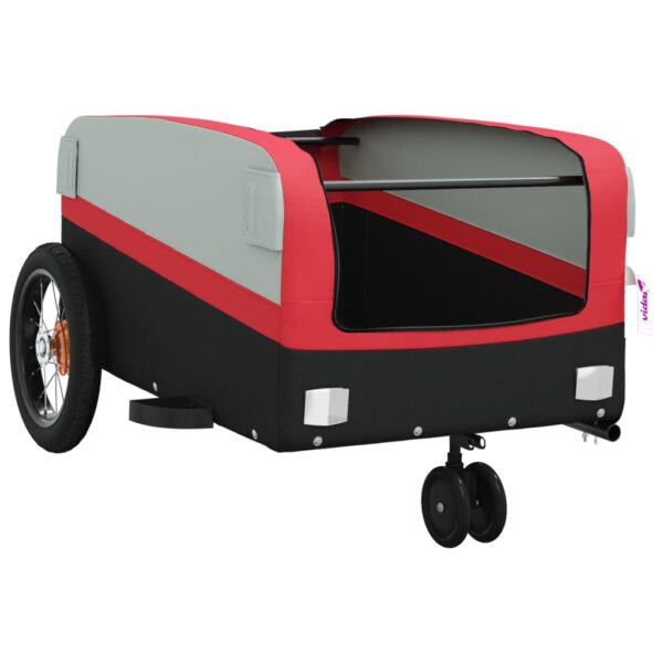 vidaXL Bike Trailer Black and Red 66.1 lb Iron - Image 5