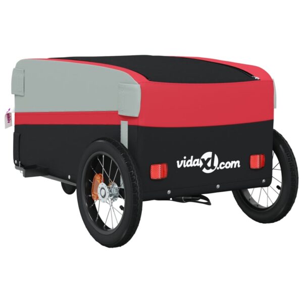 vidaXL Bike Trailer Black and Red 66.1 lb Iron - Image 8