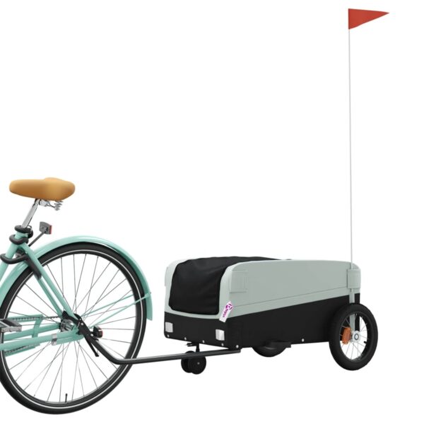 vidaXL Bike Trailer Black and Gray 66.1 lb Iron - Image 3